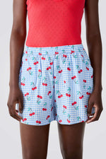 מכנסי פיג'מה קצרים בהדפס משבצות עם דובדבנים | איתם