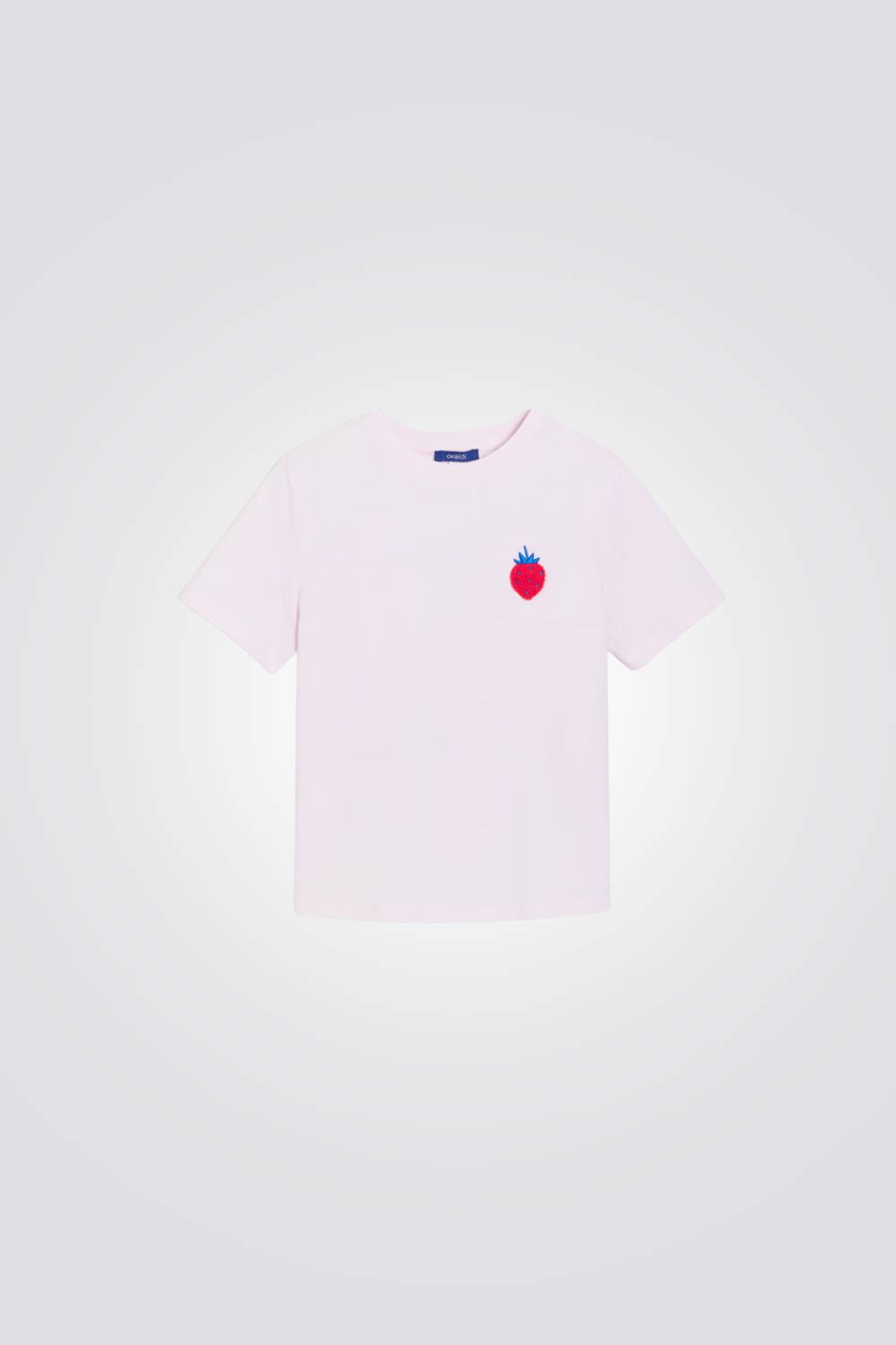 טישירט לילדות עם הדפס תות 