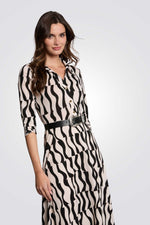 שמלת מידי ישרה הדפס גיאומטרי