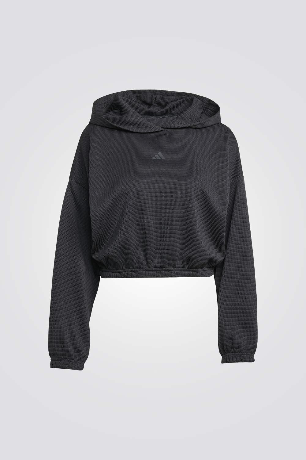 סווטשירט עם קפוצ'ון לנשים בצבע שחור
