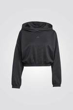 סווטשירט עם קפוצ'ון לנשים בצבע שחור
