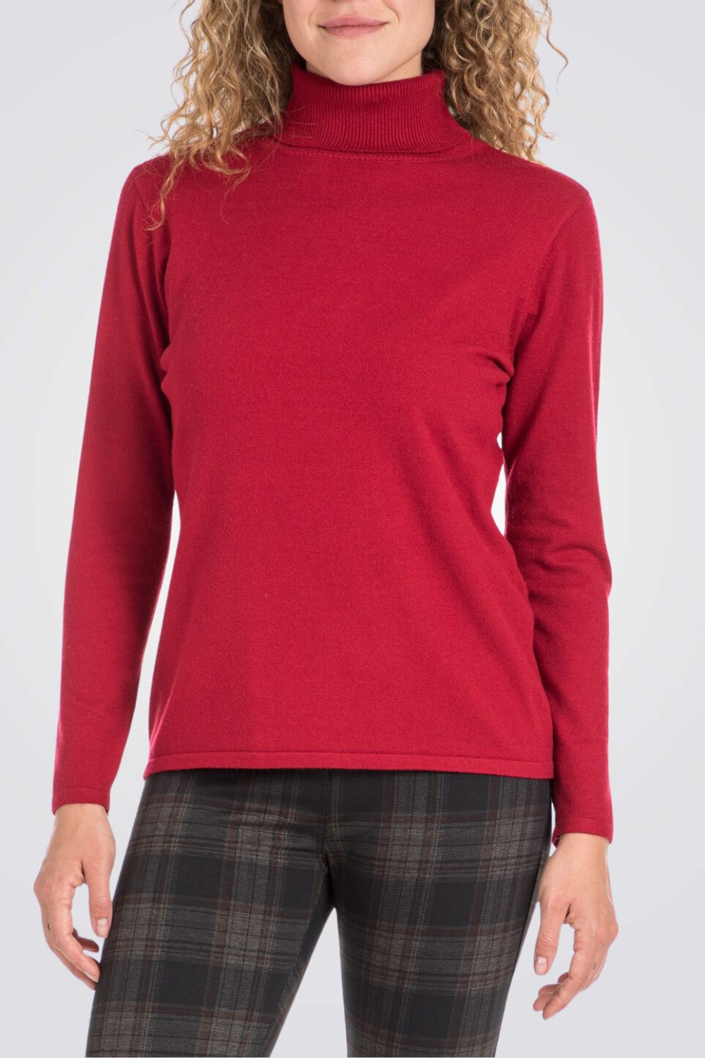 חולצת בייסיק ג'רסי צווארון גולף בצבע אדום