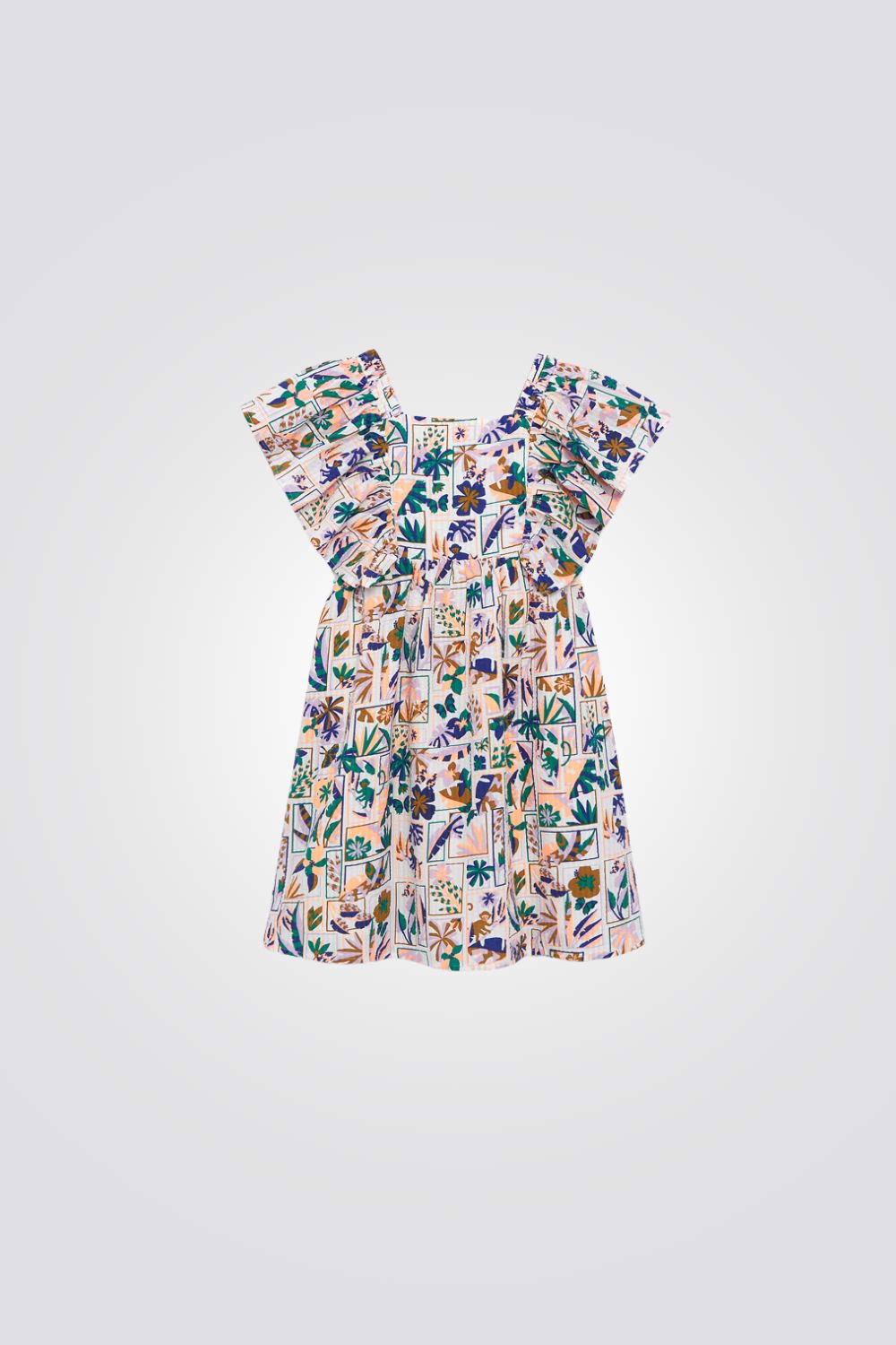 שמלה לילדות עם הדפס פרחוני 