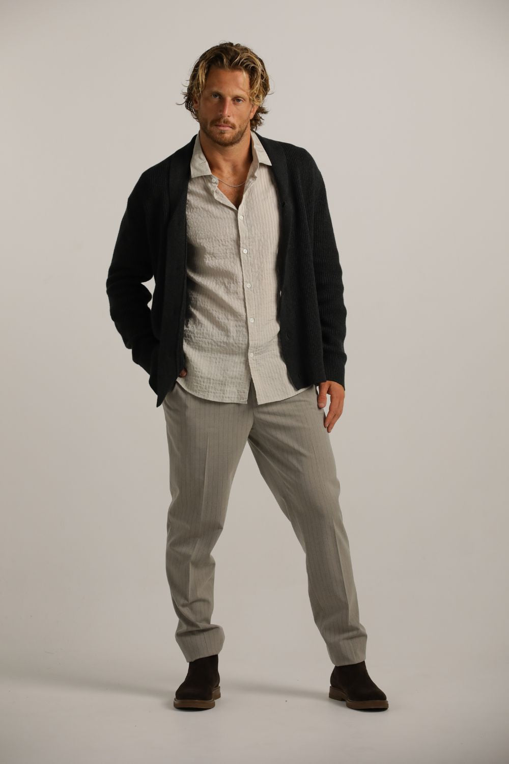 קרדיגן בסריגת ריב עבה | קנת קול