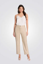 מכנס ארוך גזרה ישרה בצבע בז'