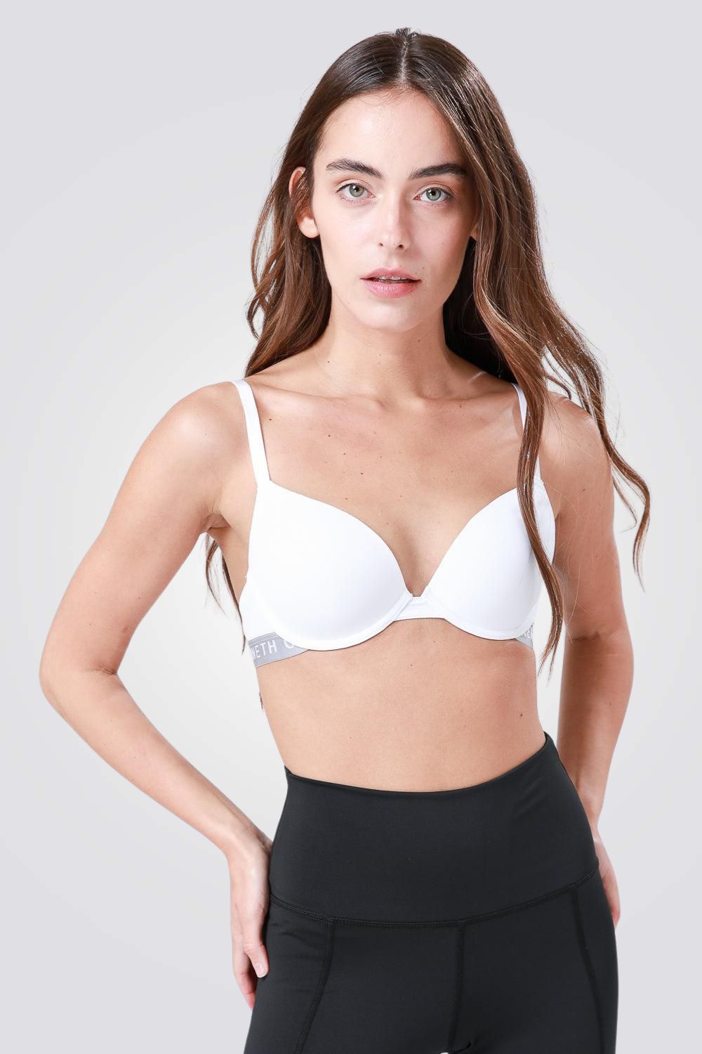 חזיית טי לוגו לבנה