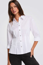 חולצה מכופתרת בגזרה צמודה | מורגן 