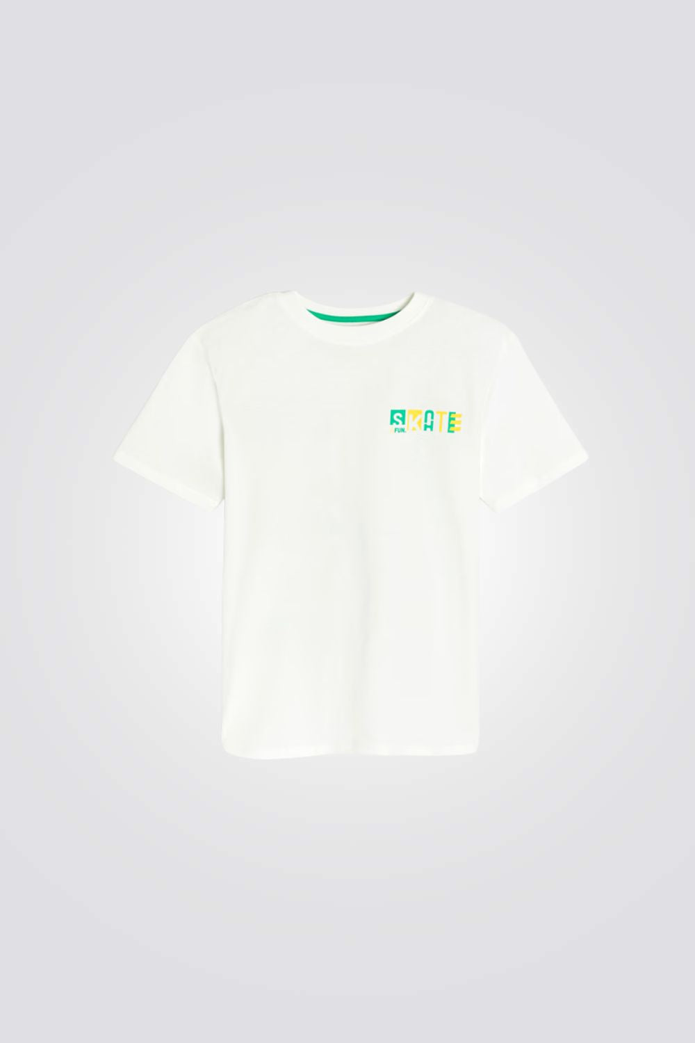 טישירט לילדים בצבע לבן עם הדפס