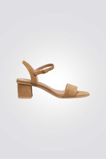 סנדלי עקב מעור בצבע חום לנשים | ג׳אוקס