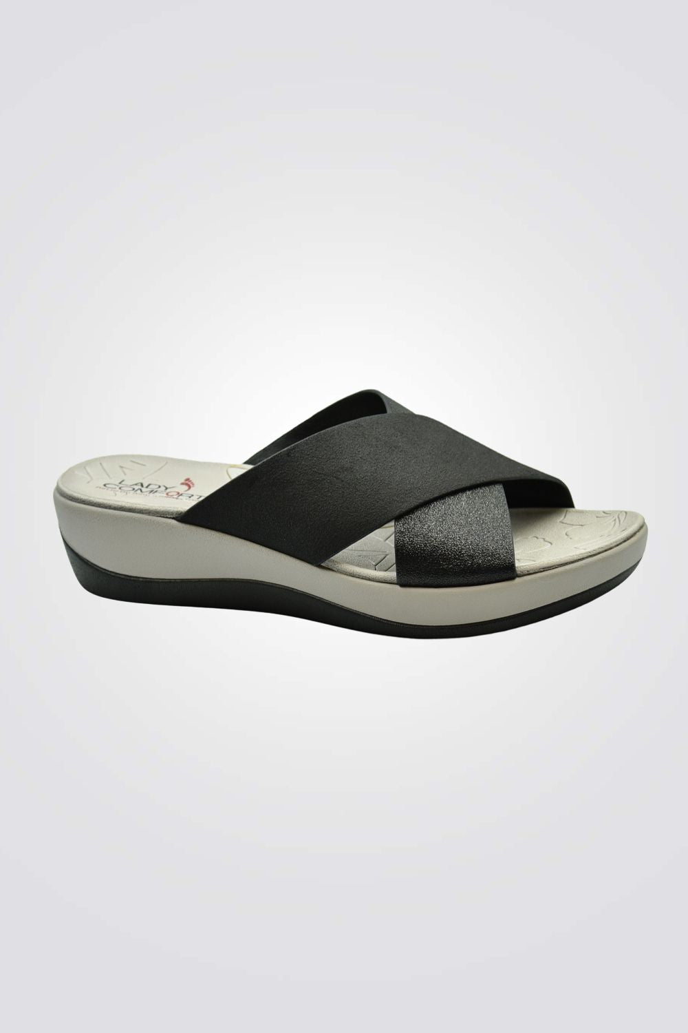 כפכפי פלטפורמה עם רצועות מוצלבות