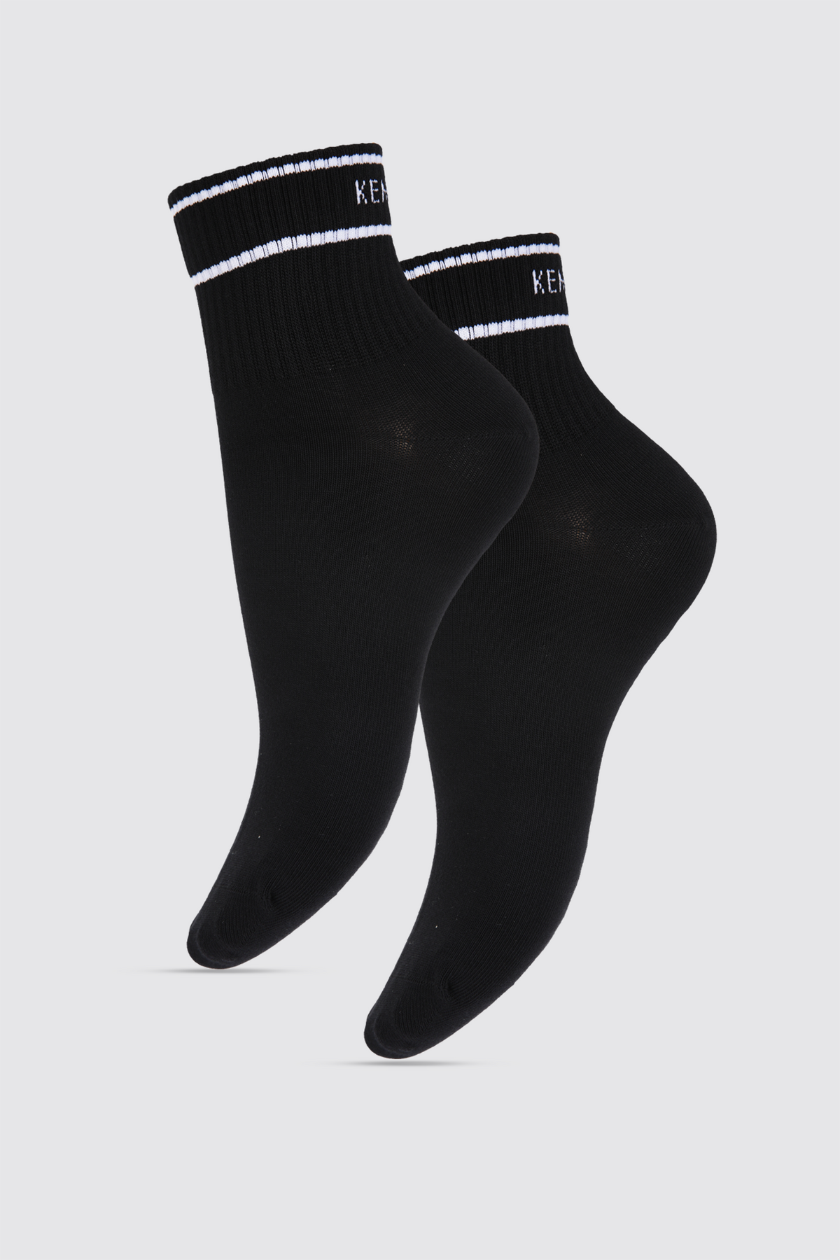 מארז 2 זוגות גרביים באורך רבע בצבע שחור