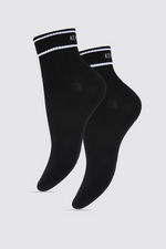 מארז 2 זוגות גרביים באורך רבע בצבע שחור