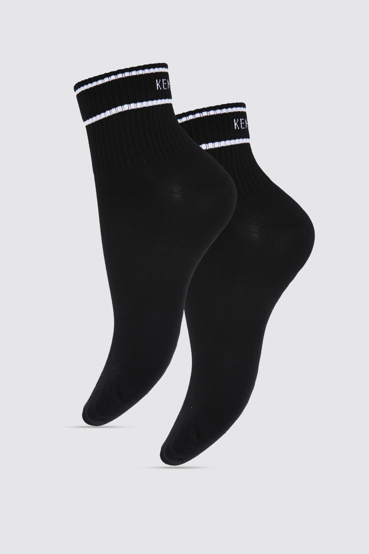 מארז 2 זוגות גרביים באורך רבע בצבע שחור