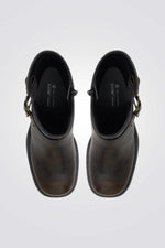 מגפיים בשילוב אבזם בצבע חום