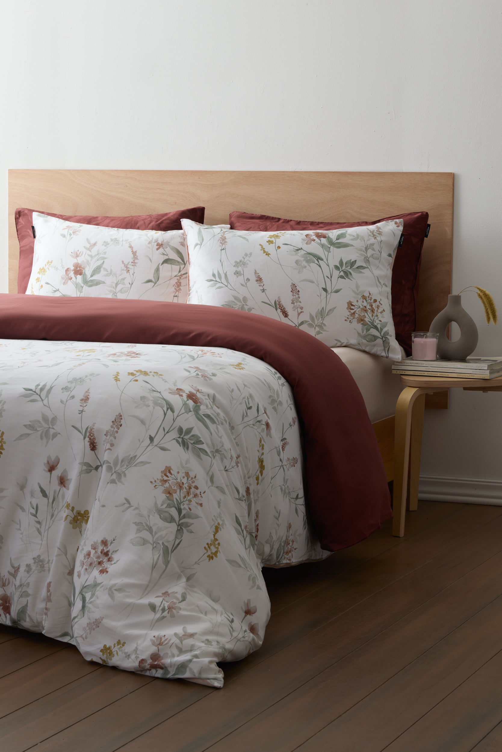 סט מצעים 5 חלקים כותנה סאטן מיטה זוגית רחבה 180/200 ס"מ דגם NICE