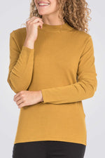 סריג בייסיק צווארון גבוה צהוב