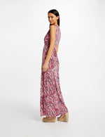 שמלת מקסי עם כיווץ בשילוב צבעים - MASHBIR//365