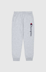 מכנסי טרנינג ארוכים עם לוקו רקום בצבע אפור