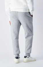 מכנסי טרנינג ארוכים עם לוקו רקום בצבע אפור