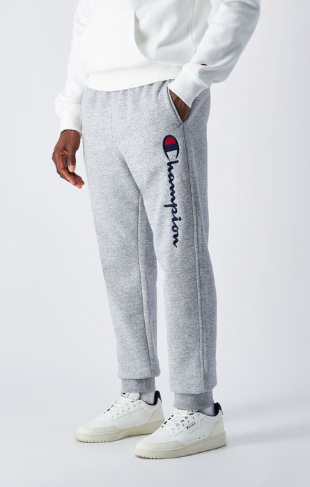 מכנסי טרנינג ארוכים עם לוקו רקום בצבע אפור