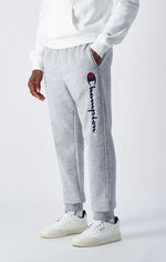 מכנסי טרנינג ארוכים עם לוקו רקום בצבע אפור
