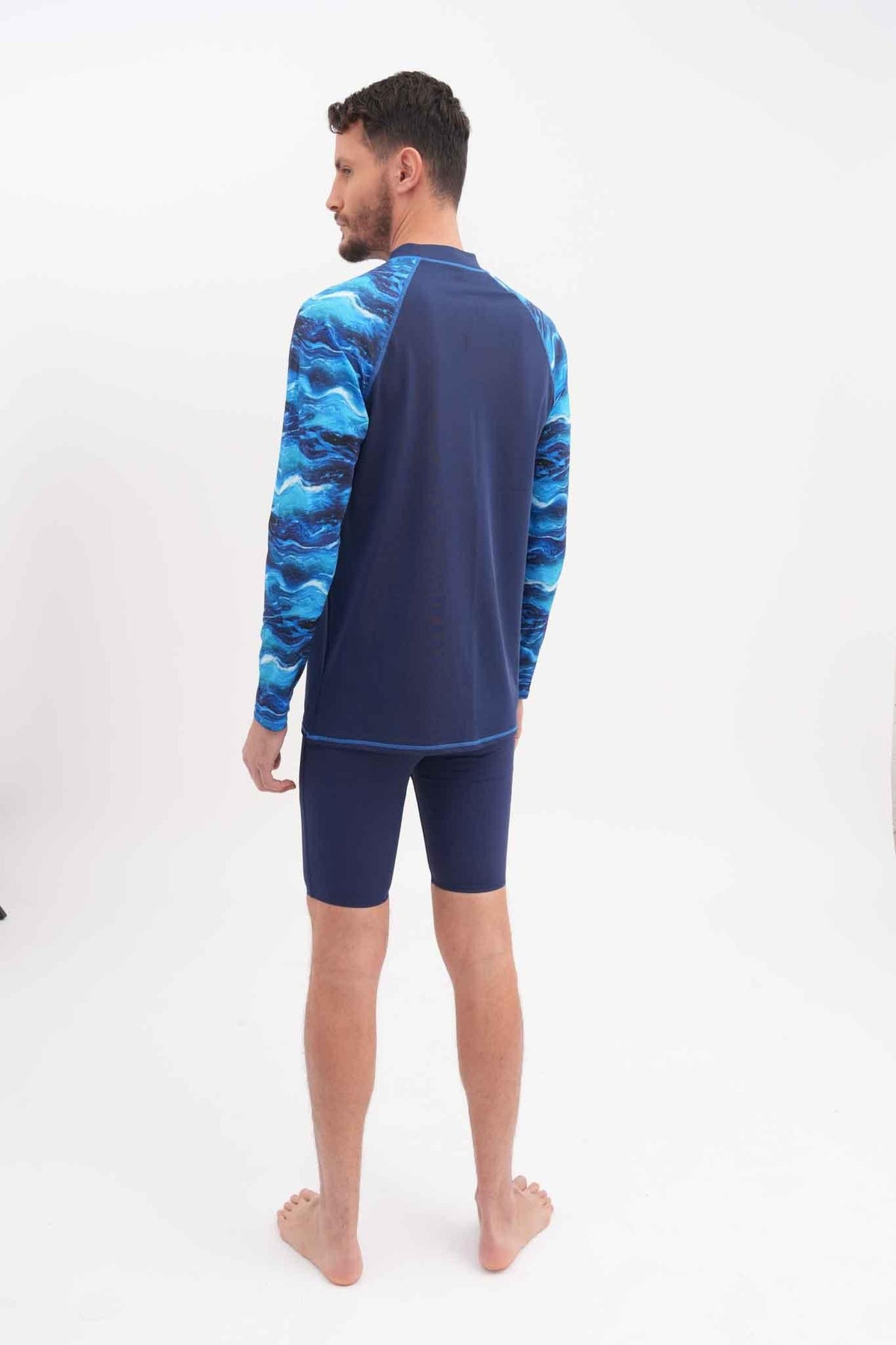 חולצת שחייה שרוול ארוך לגבר בצבע כחול - MASHBIR//365