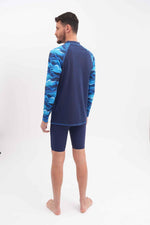 חולצת שחייה שרוול ארוך לגבר בצבע כחול - MASHBIR//365
