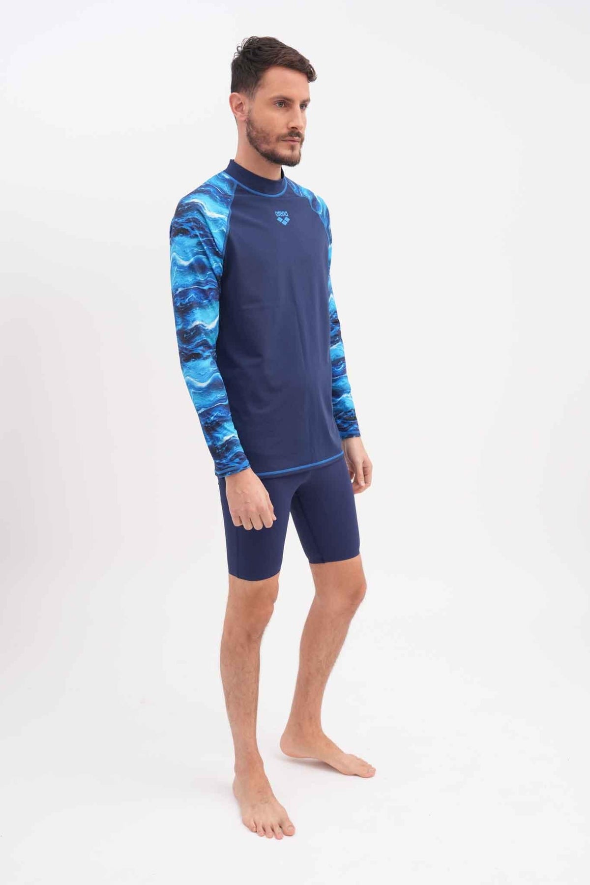 חולצת שחייה שרוול ארוך לגבר בצבע כחול - MASHBIR//365