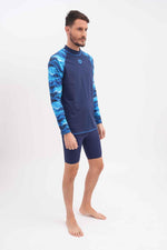 חולצת שחייה שרוול ארוך לגבר בצבע כחול - MASHBIR//365