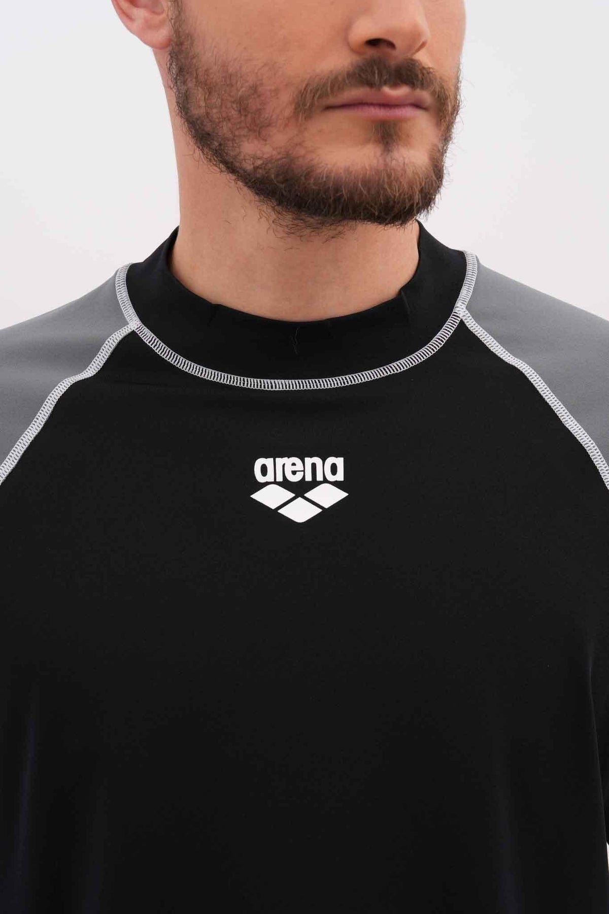 חולצת שחייה שרוול ארוך לגבר בצבע שחור ואפור - MASHBIR//365