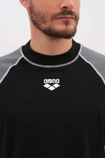 חולצת שחייה שרוול ארוך לגבר בצבע שחור ואפור - MASHBIR//365