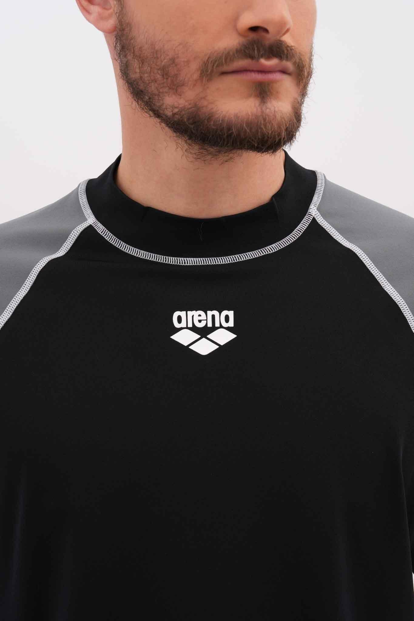 חולצת שחייה שרוול ארוך לגבר בצבע שחור ואפור - MASHBIR//365