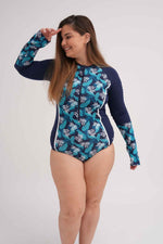 בגד ים שלם לנשים בצבע כחול - MASHBIR//365