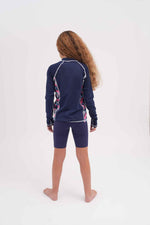 חולצת שחייה לילדות בצבע כחול וורוד - MASHBIR//365