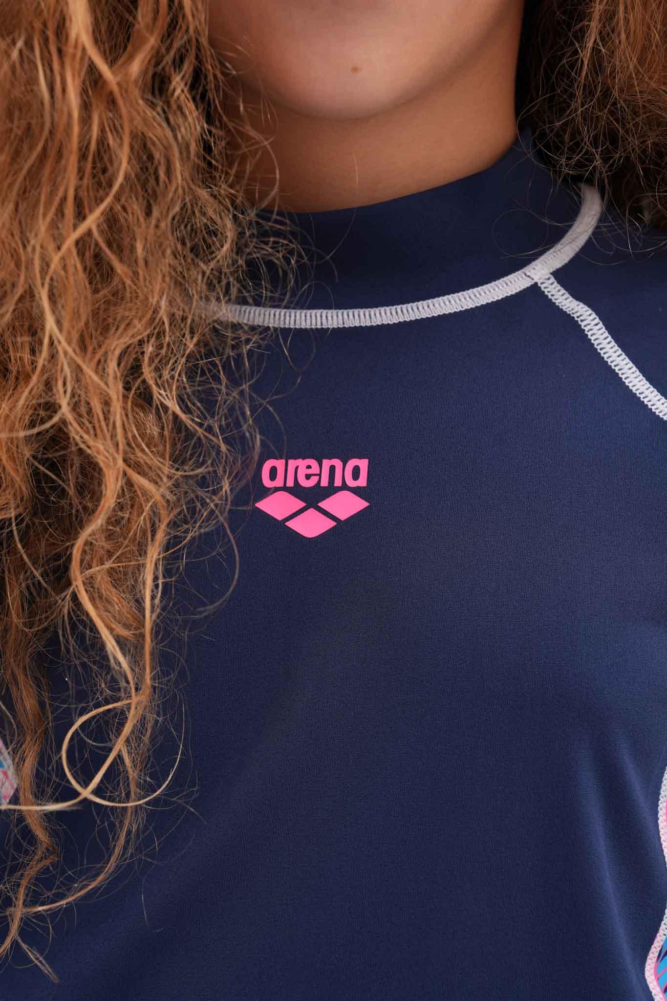 חולצת שחייה לילדות בצבע כחול וורוד - MASHBIR//365