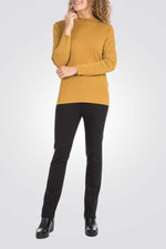 סריג בייסיק צווארון גבוה צהוב