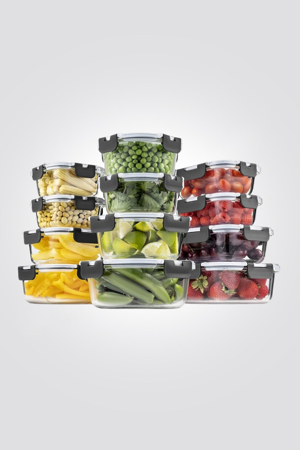 סט קופסאות זכוכית 24 חלקים