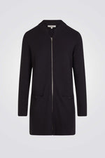 קרדיגן ארוך חלק בצבע אפור