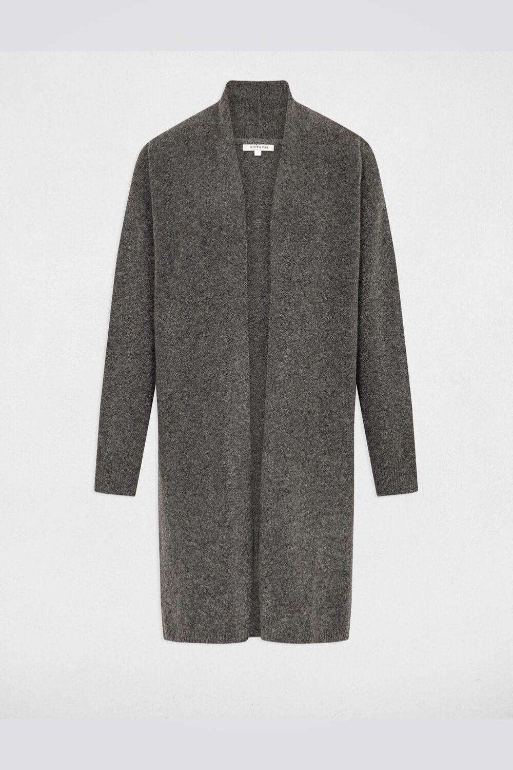 קרדיגן ארוך בצבע אפור