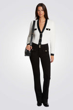 קרדיגן סריג רך בצבע לבן