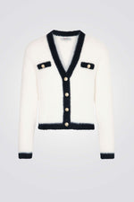 קרדיגן סריג רך בצבע לבן