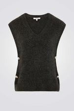 ווסט סריג בצבע אפור כהה