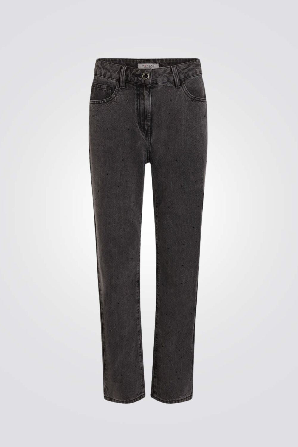 מכנסי ג'ינס גזרה ישרה עם עיטורים 