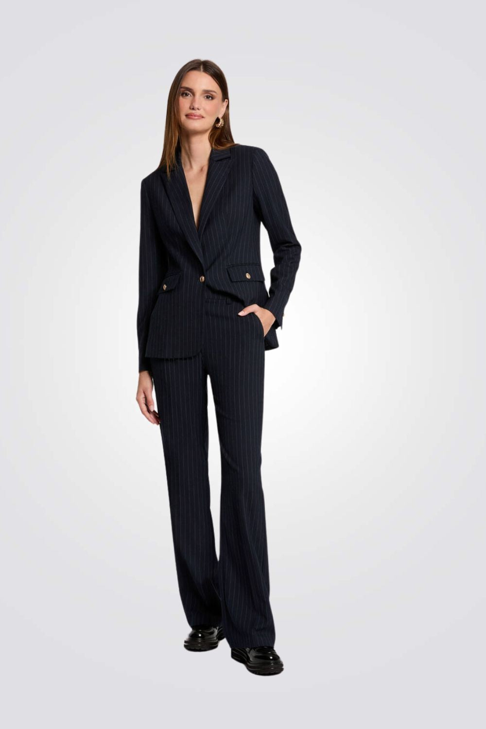 מכנסיים מחויטים פדלפון בצבע נייבי 