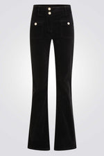 מכנסיים ארוכים קטיפה בצבע שחור