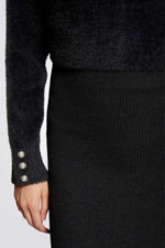 שמלת סריג מידי בצבע אפור כהה