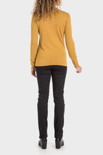 סריג בייסיק צווארון גבוה צהוב