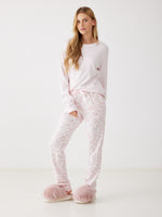 פיג'מה ארוכה בעיצוב הדפס מנומר לנשים | בוניטה דה מאס