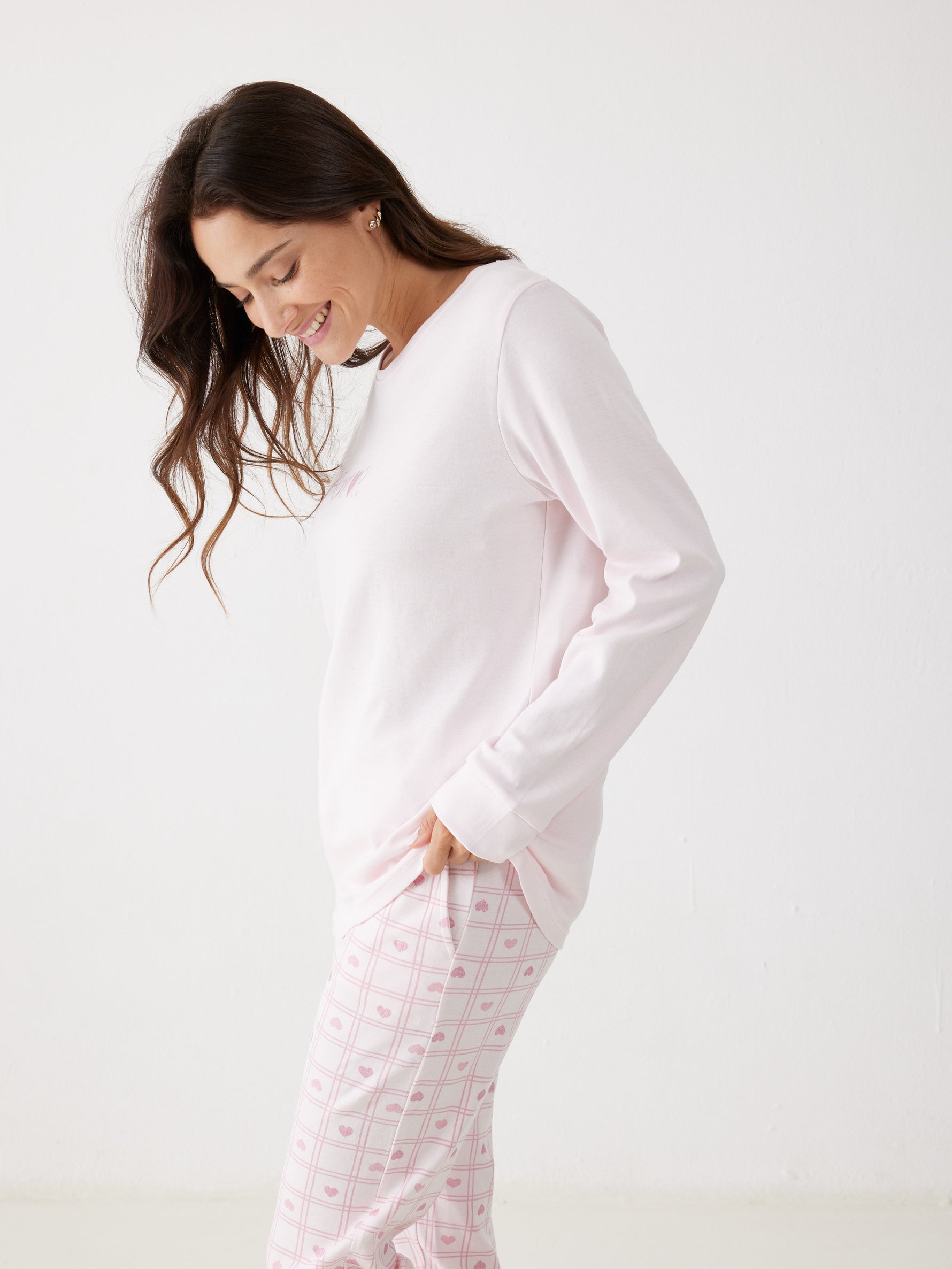 פיג'מה ארוכה לבבות לנשים | בוניטה דה מאס