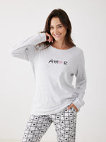 פיג'מה ארוכה לבבות לנשים | בוניטה דה מאס